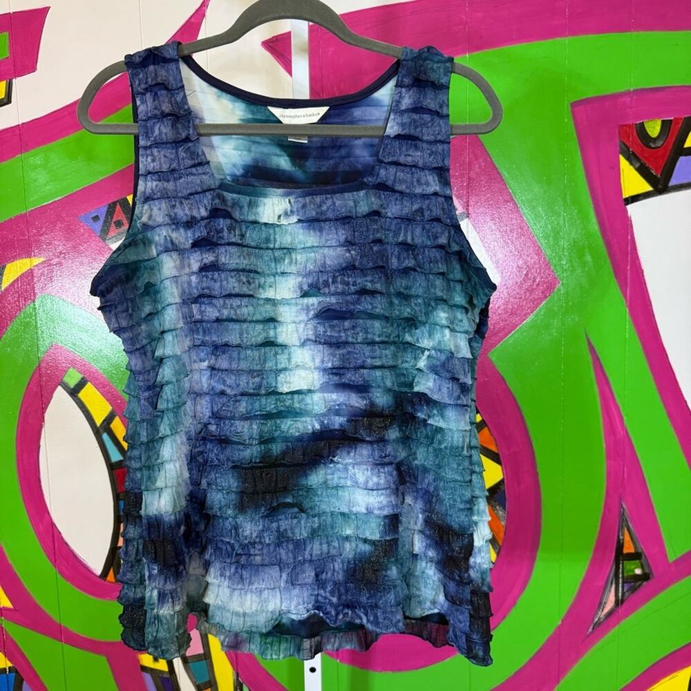 Christopher & Banks, Ruffle Tank Top. Glittered. Size Large. In excellent cond!